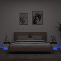 Naktinės spintelės su LED, 2vnt., baltos, 40x39x37cm