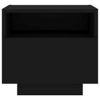 Naktinės spintelės su LED, 2vnt., juodos, 40x39x37cm