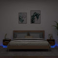 Naktinės spintelės su LED, 2vnt., dūminės ąžuolo, 40x39x37cm