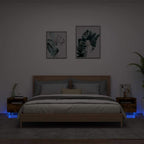 Naktinės spintelės su LED, 2vnt., dūminės ąžuolo, 40x39x37cm