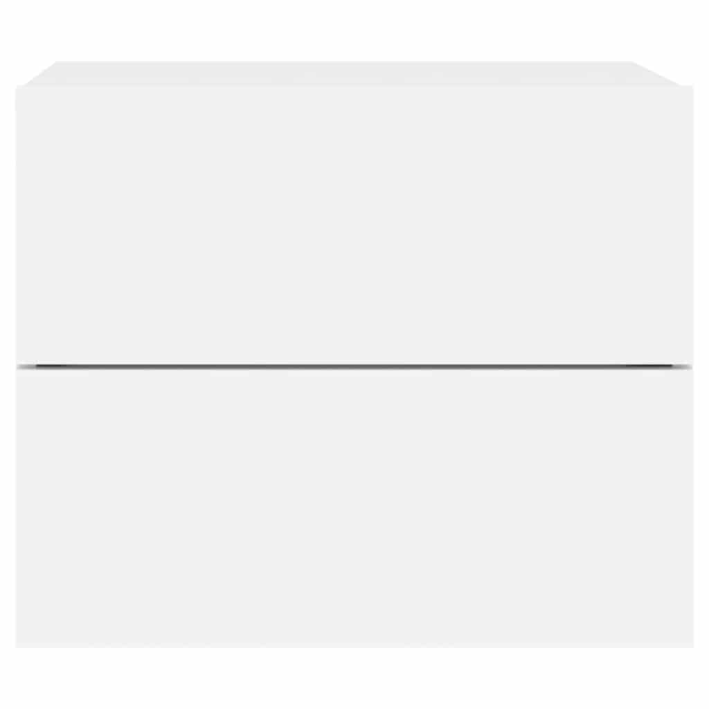 Sieninės naktinės spintelės su LED, 2vnt., baltos