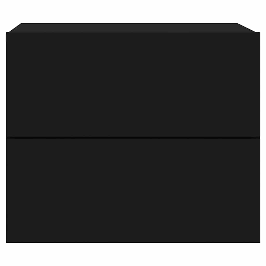 Sieninės naktinės spintelės su LED, 2vnt., juodos