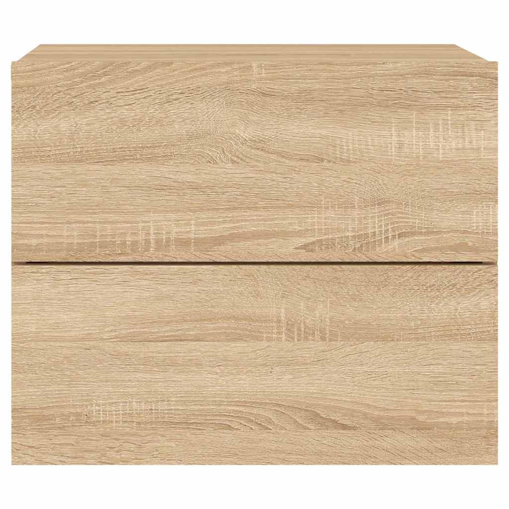 Sieninės naktinės spintelės su LED, 2vnt., ąžuolo