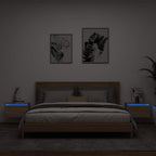 Sieninės naktinės spintelės su LED, 2vnt., ąžuolo