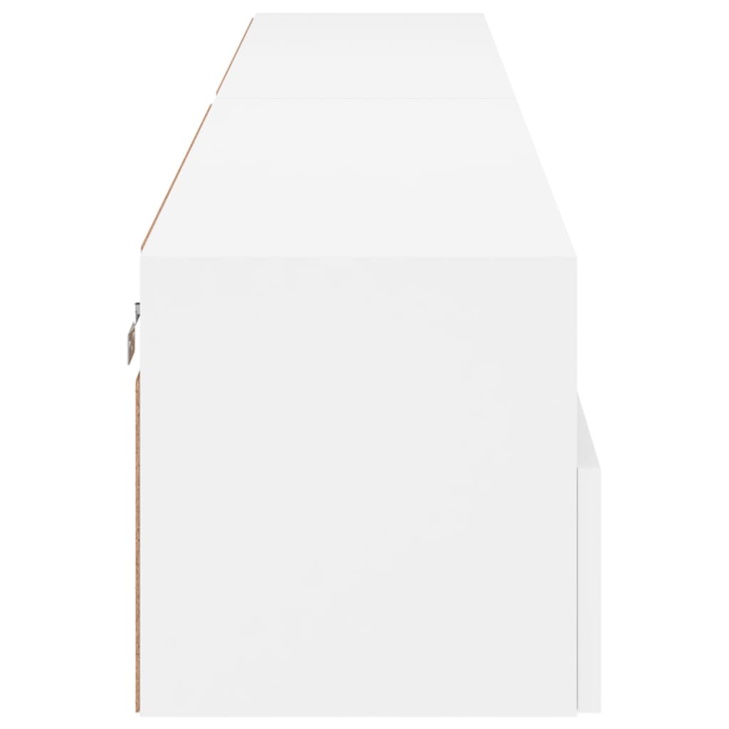 Sieninės TV spintelės, 2vnt., baltos, 100x30x30cm, mediena