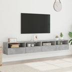 Sieninės TV spintelės, 2vnt., betono, 100x30x30cm, mediena