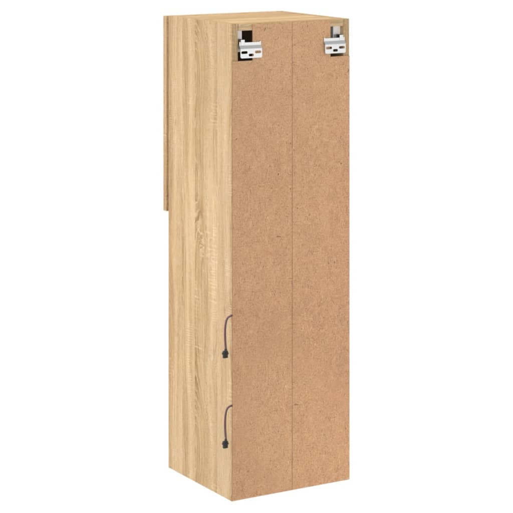 TV spintelės su LED lemputėmis, 2vnt., ąžuolo, 30,5x30x102cm
