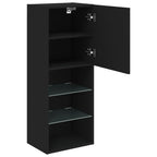 TV spintelė su LED lemputėmis, juodos spalvos, 40,5x30x102cm