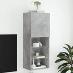 TV spintelė su LED lemputėmis, betono pilka, 40,5x30x102cm