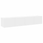 Sieninės TV spintelės su LED, 2vnt., baltos, 80x35x31cm