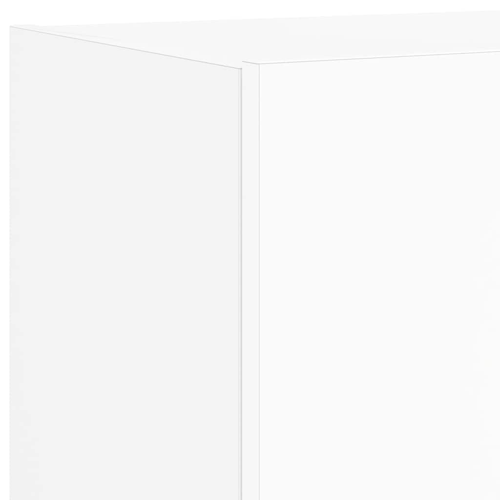 Sieninės TV spintelės su LED, 2vnt., baltos, 80x35x31cm