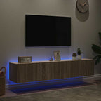 Sieninės TV spintelės su LED, 2vnt., sonoma ąžuolo, 80x35x31cm