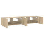 Sieninės TV spintelės su LED, 2vnt., sonoma ąžuolo, 80x35x31cm