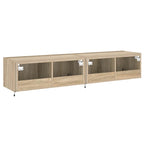 Sieninės TV spintelės su LED, 2vnt., sonoma ąžuolo, 80x35x31cm