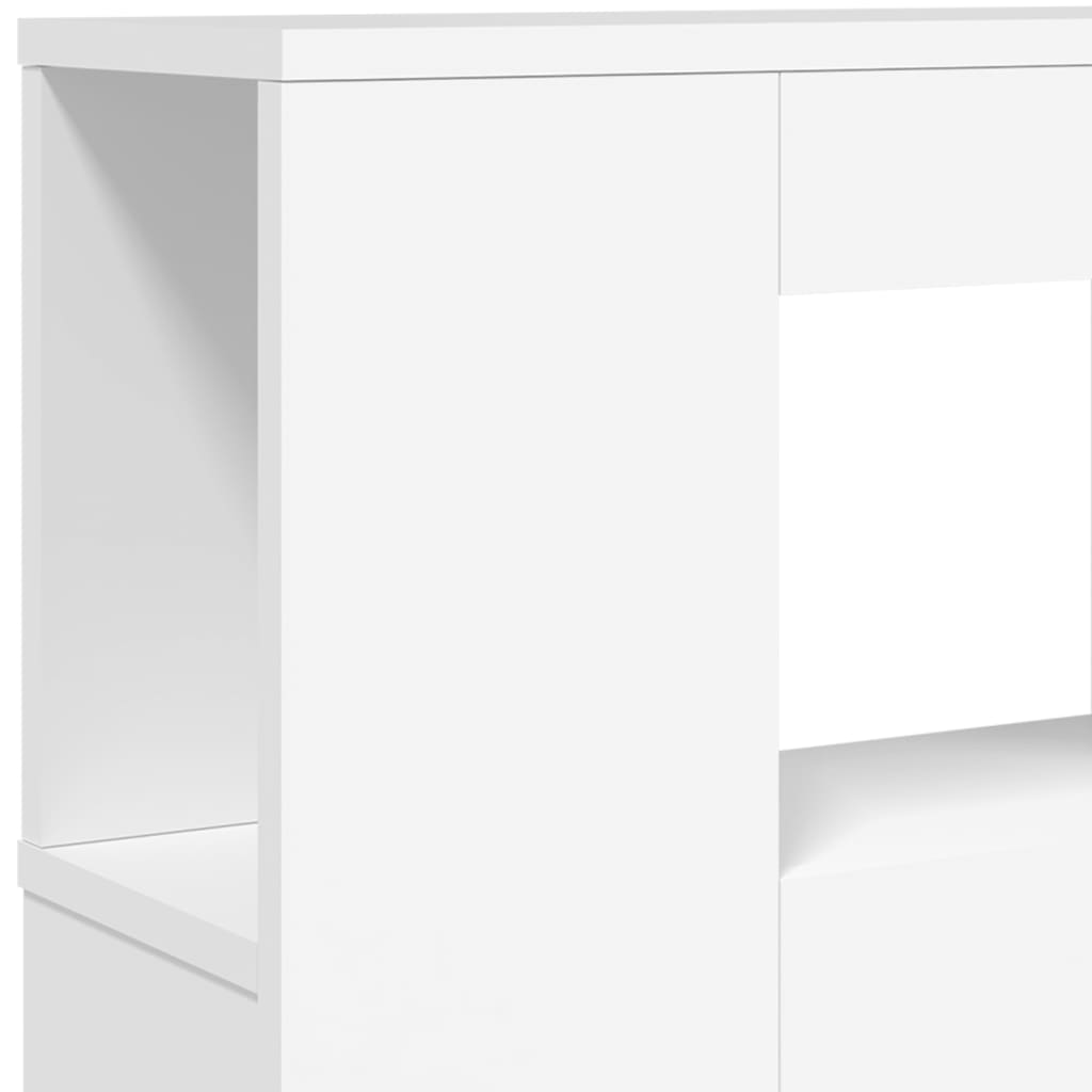 LED galvūgalis, baltas, 140x18,5x103,5cm, apdirbta mediena