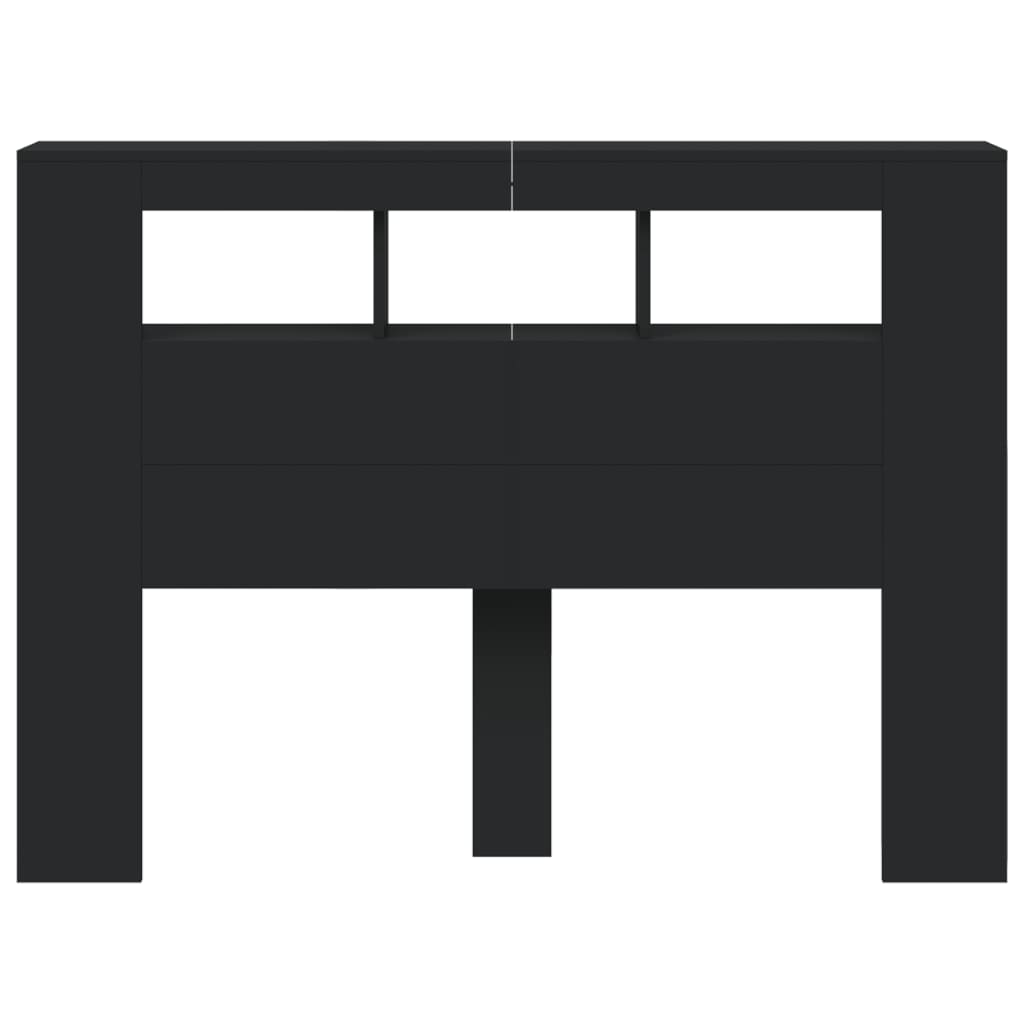 LED galvūgalis, juodas, 140x18,5x103,5cm, apdirbta mediena