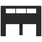 LED galvūgalis, juodas, 140x18,5x103,5cm, apdirbta mediena