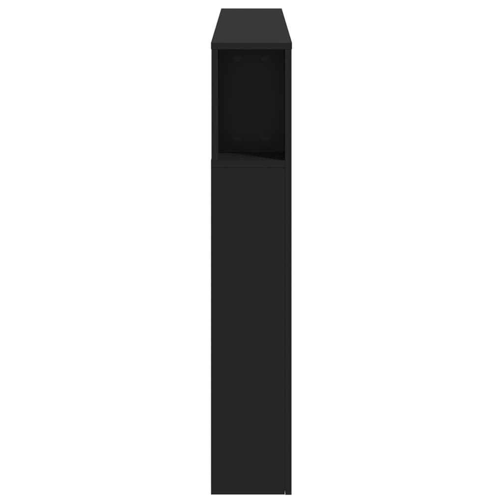 LED galvūgalis, juodas, 140x18,5x103,5cm, apdirbta mediena