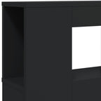 LED galvūgalis, juodas, 140x18,5x103,5cm, apdirbta mediena