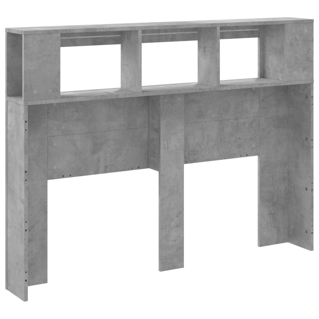 LED galvūgalis, betono, 140x18,5x103,5cm, apdirbta mediena