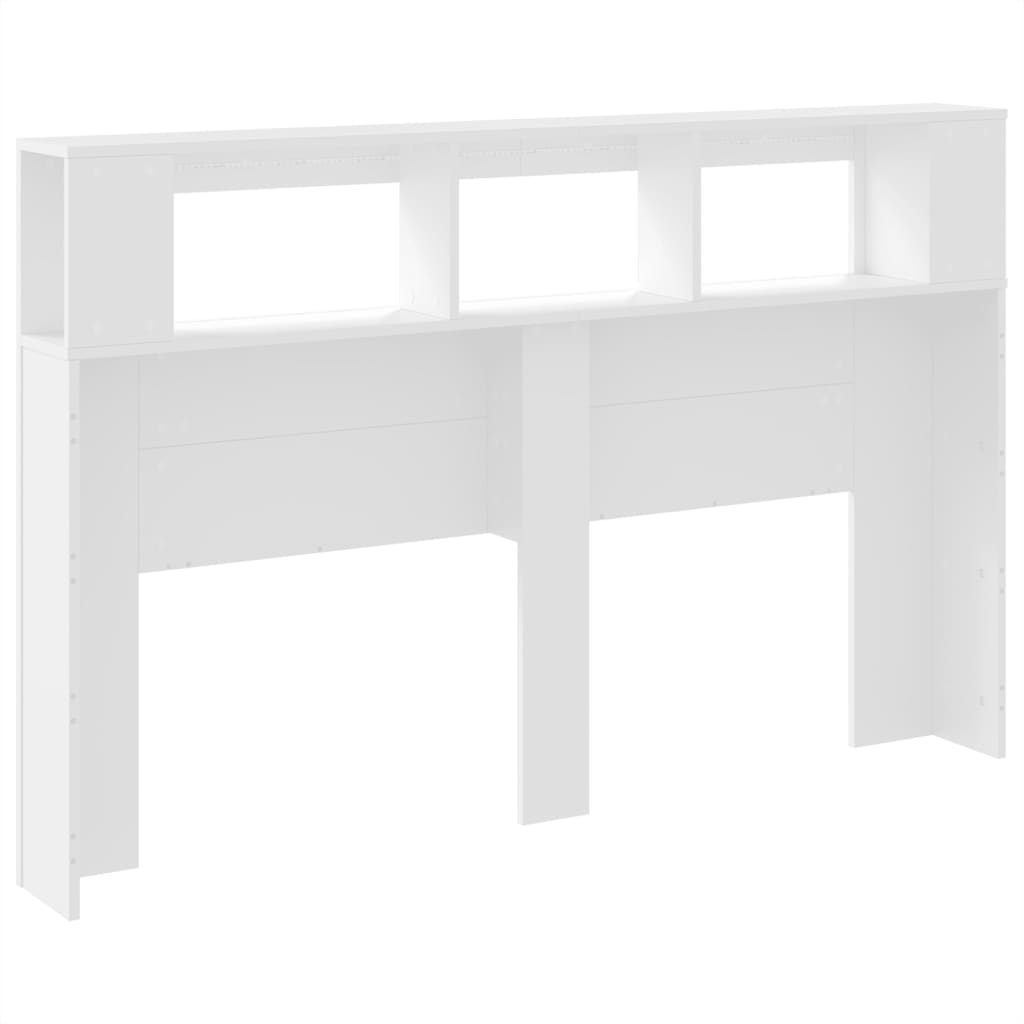 LED galvūgalis, baltas, 160x18,5x103,5cm, apdirbta mediena
