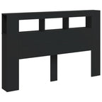 LED galvūgalis, juodas, 160x18,5x103,5cm, apdirbta mediena