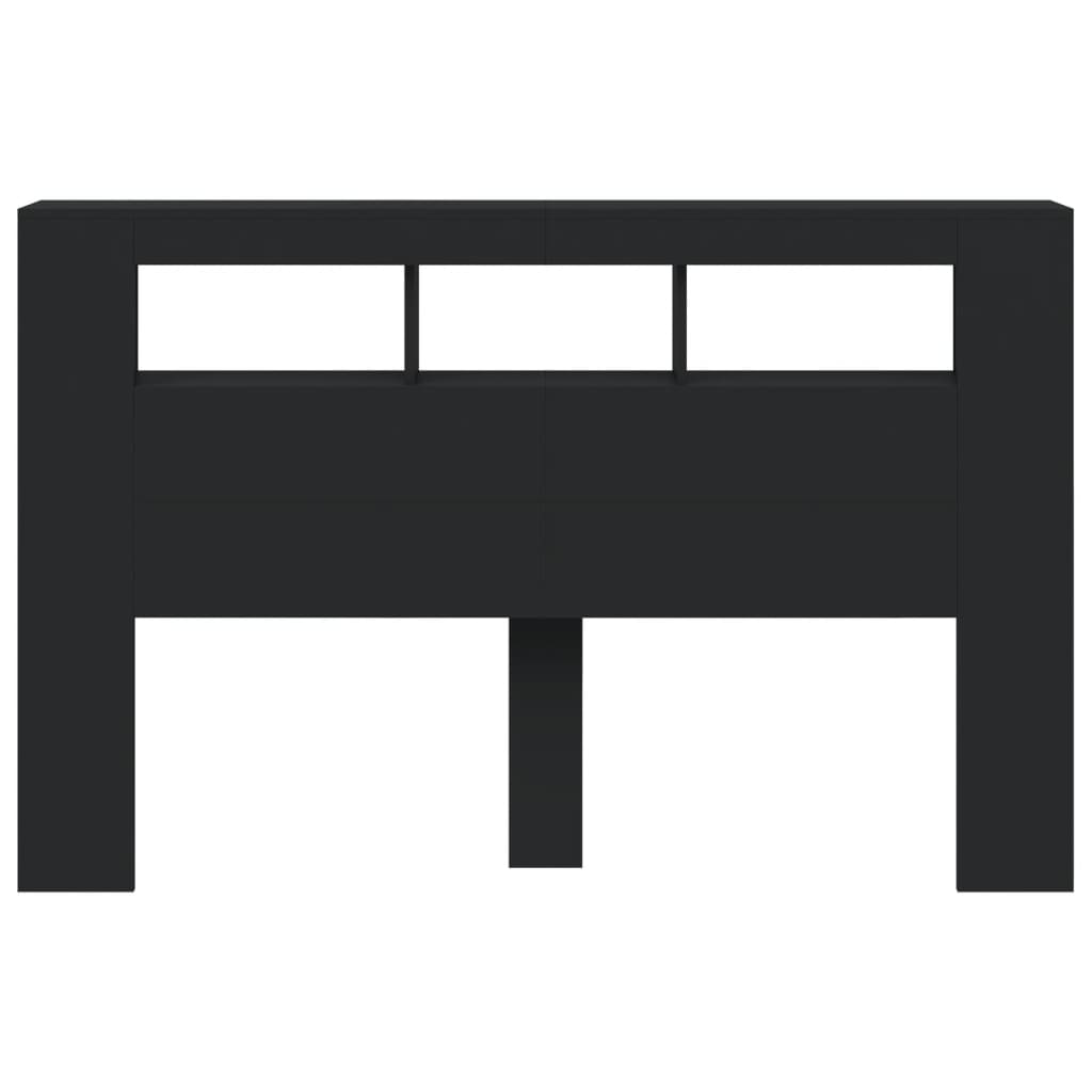 LED galvūgalis, juodas, 160x18,5x103,5cm, apdirbta mediena