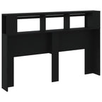 LED galvūgalis, juodas, 160x18,5x103,5cm, apdirbta mediena