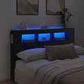 LED galvūgalis, juodas, 160x18,5x103,5cm, apdirbta mediena