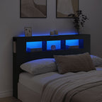 LED galvūgalis, juodas, 160x18,5x103,5cm, apdirbta mediena