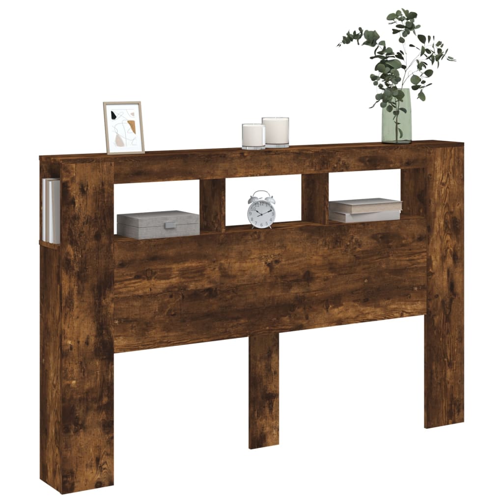 LED galvūgalis, dūminio ąžuolo, 160x18,5x103,5cm, mediena