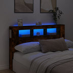 LED galvūgalis, dūminio ąžuolo, 160x18,5x103,5cm, mediena
