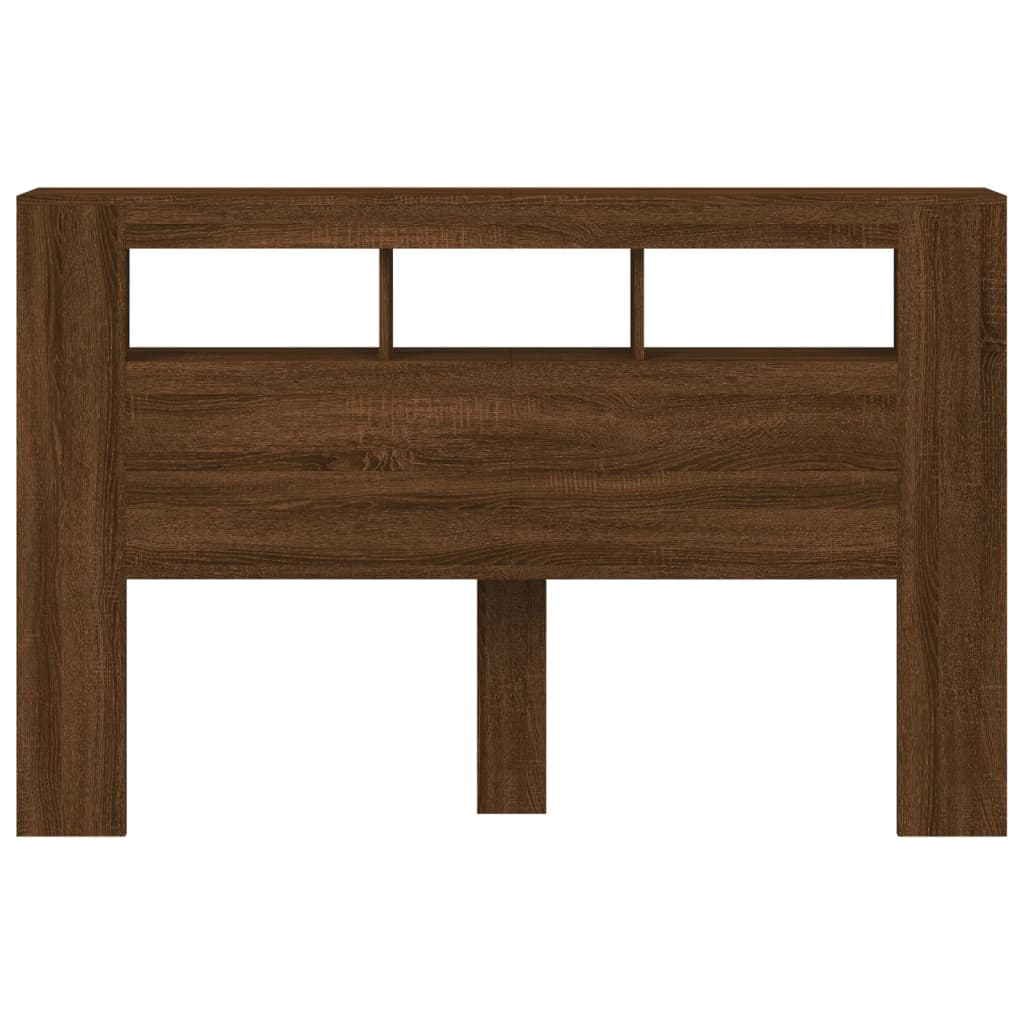 LED galvūgalis, rudas ąžuolo, 160x18,5x103,5cm, mediena