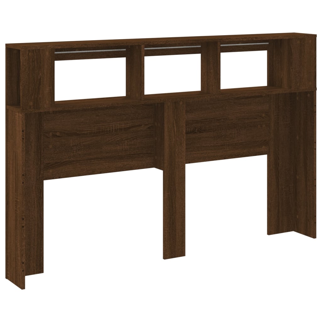 LED galvūgalis, rudas ąžuolo, 160x18,5x103,5cm, mediena