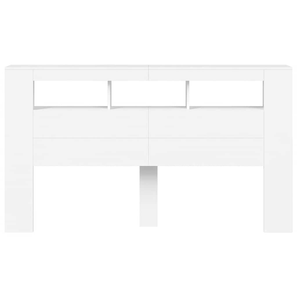 LED galvūgalis, baltas, 180x18,5x103,5cm, apdirbta mediena