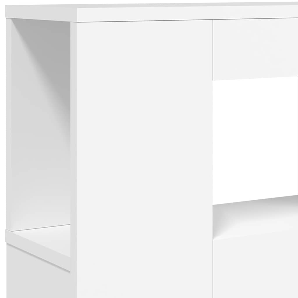 LED galvūgalis, baltas, 180x18,5x103,5cm, apdirbta mediena