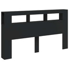 LED galvūgalis, juodas, 180x18,5x103,5cm, apdirbta mediena