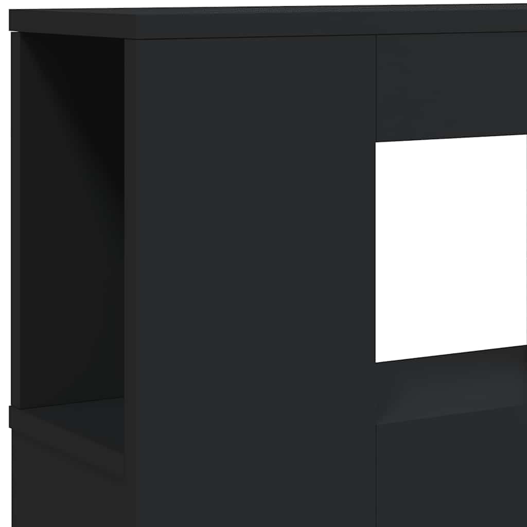 LED galvūgalis, juodas, 180x18,5x103,5cm, apdirbta mediena