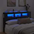 LED galvūgalis, juodas, 180x18,5x103,5cm, apdirbta mediena