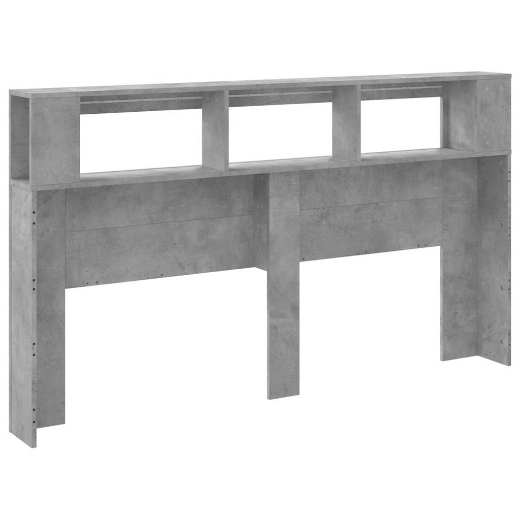 LED galvūgalis, betono, 180x18,5x103,5cm, apdirbta mediena