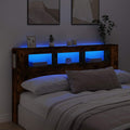 LED galvūgalis, dūminio ąžuolo, 180x18,5x103,5cm, mediena