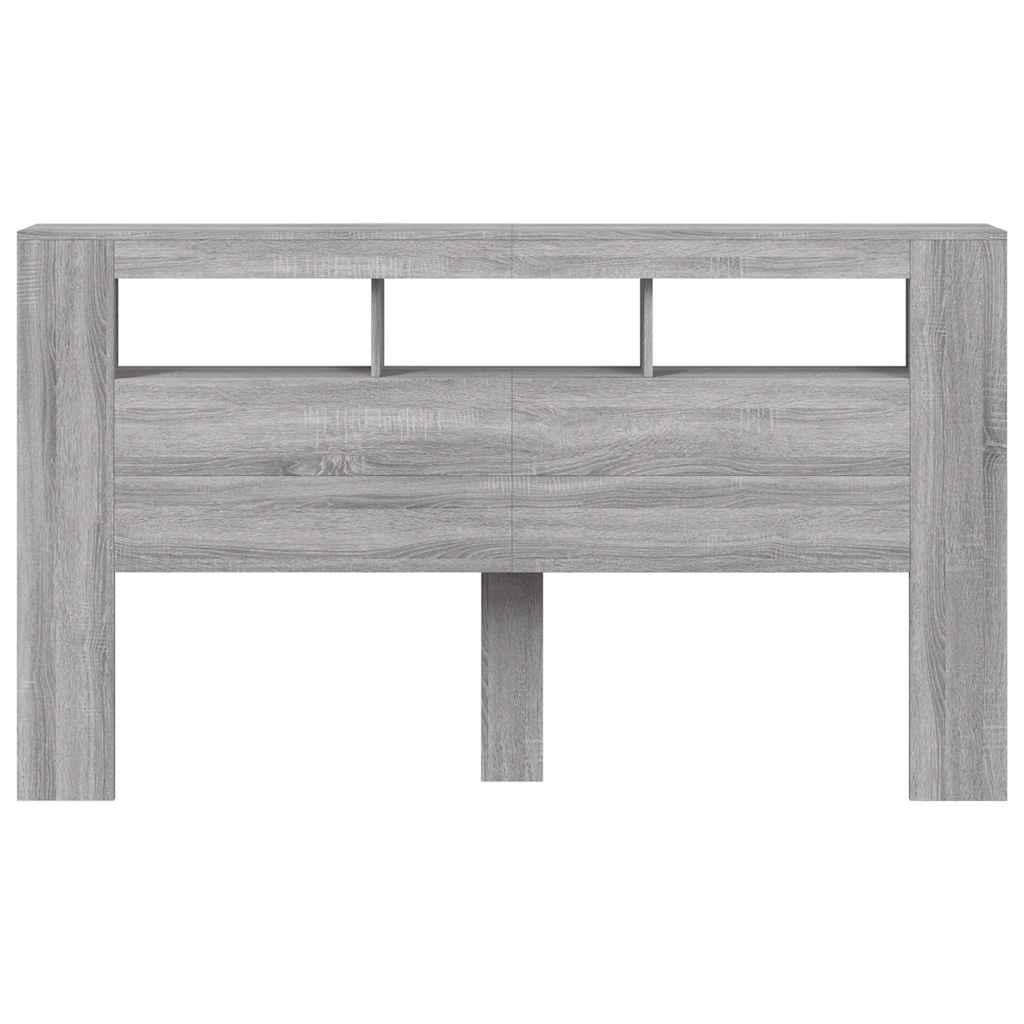 LED galvūgalis, pilkas ąžuolo, 180x18,5x103,5cm, mediena