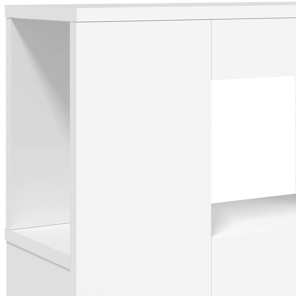 LED galvūgalis, baltas, 200x18,5x103,5cm, apdirbta mediena