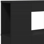 LED galvūgalis, juodas, 200x18,5x103,5cm, apdirbta mediena