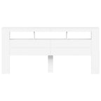 LED galvūgalis, baltas, 220x18,5x103,5cm, apdirbta mediena