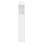 LED galvūgalis, baltas, 220x18,5x103,5cm, apdirbta mediena