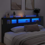 LED galvūgalis, juodas, 220x18,5x103,5cm, apdirbta mediena