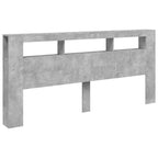 LED galvūgalis, betono, 220x18,5x103,5cm, apdirbta mediena