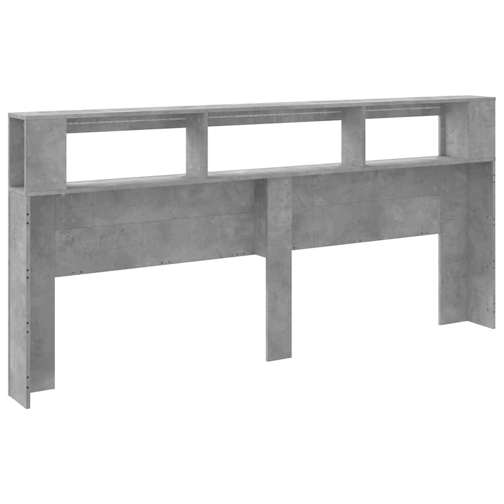 LED galvūgalis, betono, 220x18,5x103,5cm, apdirbta mediena