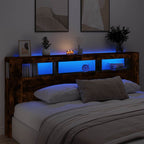 LED galvūgalis, dūminio ąžuolo, 220x18,5x103,5cm, mediena